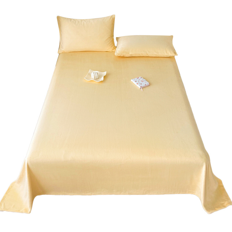 Sábanas de lana de leche engrosadas de una sola pieza de invierno más terciopelo de lana de coral funda de almohada individual cama individual traje de tres piezas