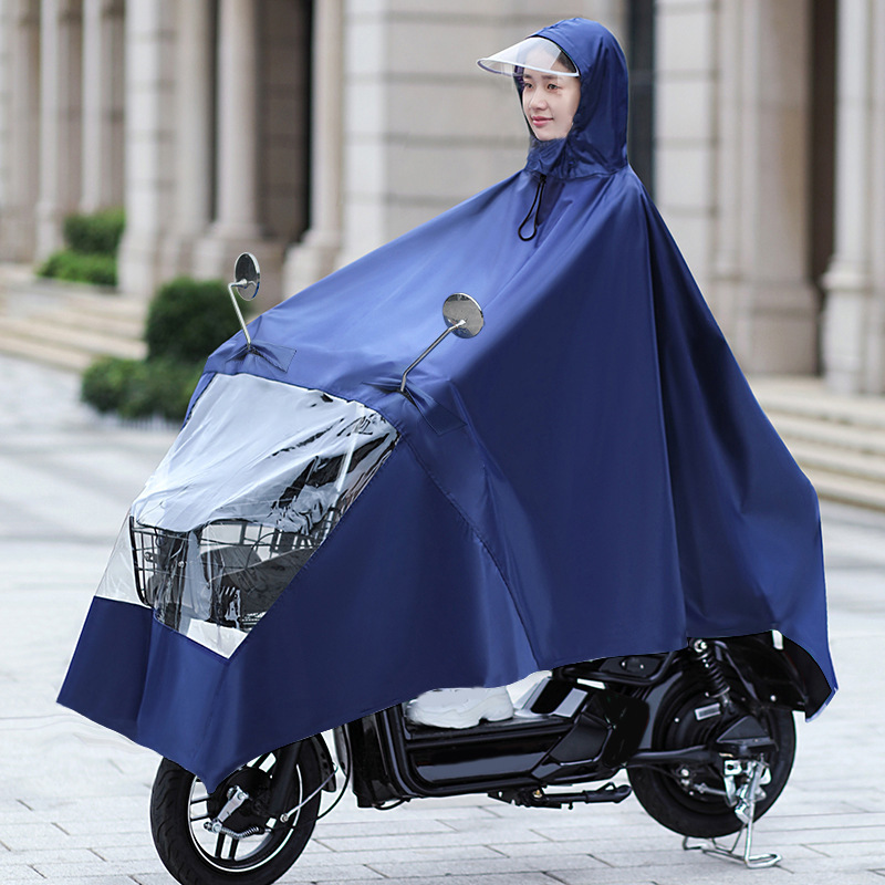 Motorcycle Raincoat Electric Car Poncho Battery Bicycle Long Full-body Anti-rainstorm Double-person Increased Raincoat for Men and Women
