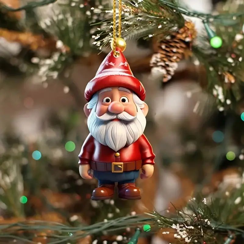 Nuevos productos transfronterizos personajes lindos de Navidad accesorios de automóvil acrílico plano espejo retrovisor decoración colgante