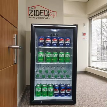 Mini LED láser LOGO refrigerador de bebidas refrigerador pequeño mostrador de bebidas energéticas