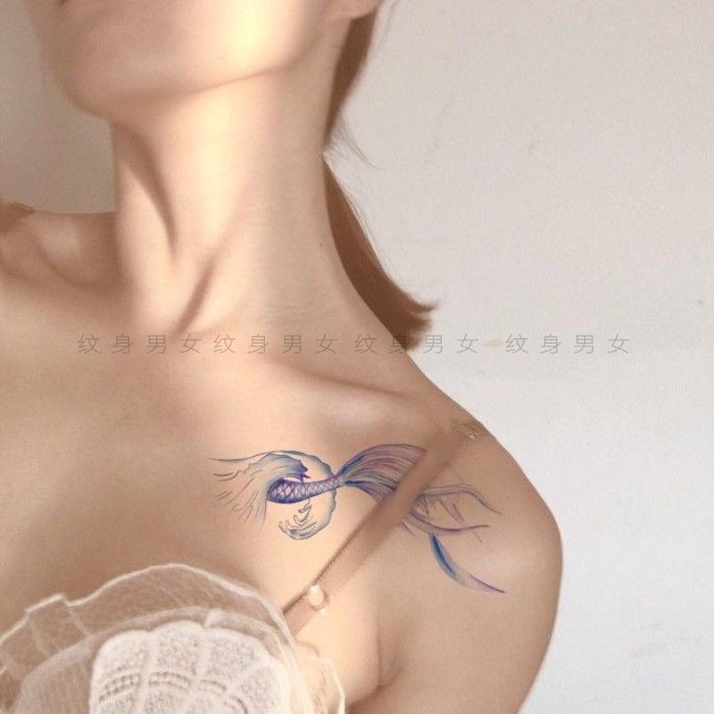 Original Beautiful ins Style Mermaid Tail Tattoo Sticker Waves Collarbone Sexy Cover Scar Ankle Sticker Original Beautiful ins Style Mermaid Tail Tattoo Sticker Waves Collarbone Sexy Cover Scar Ankle Sticker