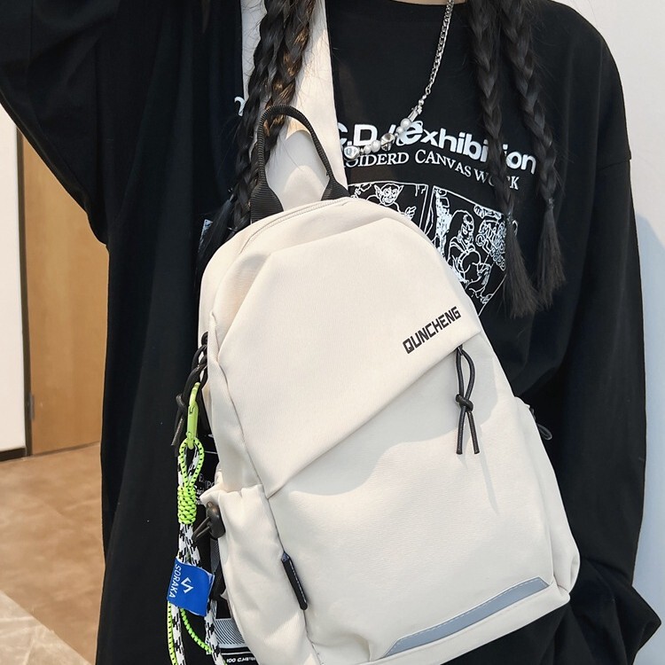 Cross-border Crossbody Bag Men's and Women's Shoulder Small Backpack Chest Bag Women's Riding Sports Boys Flat Light Couple Small Satchel