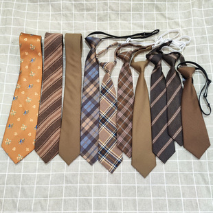 Colored khaki yellow tie for leisure, photography props