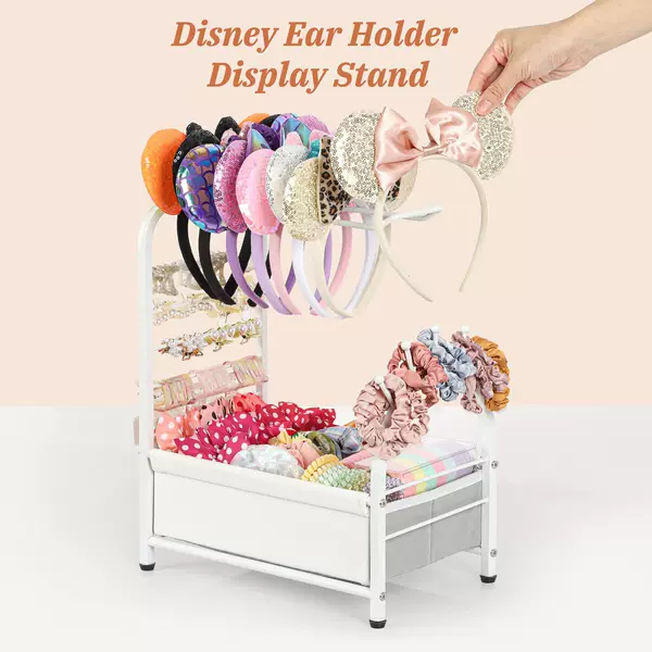 Headband Holder, Hair Accessory Organizer, Hair Ties, Bows, and Claw Clips, Large Compact Hair Accessory Storage for Women and Babies
