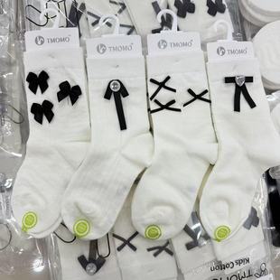 TMOMO Rabbit Silent Children's Jewelry Socks White Socks Bow Hot Drilling Manual Stitching All-in-One Boneless Ultra-thin