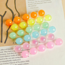 韩国彩色透明星空感闪粉半丸diy树脂配件耳饰发夹手机壳材料批发