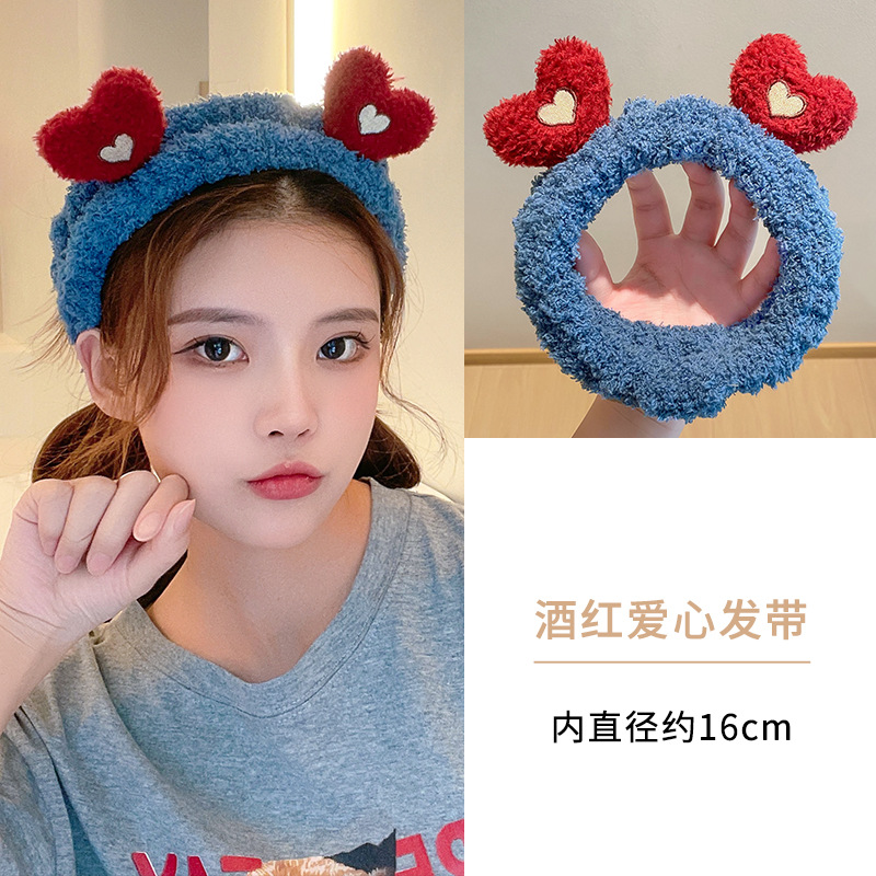 Cartoon facial lavado especial para mujeres 2024 nuevo cabello de peluche maquillaje prensado cabello lindos pinzas de cabello correa tocado