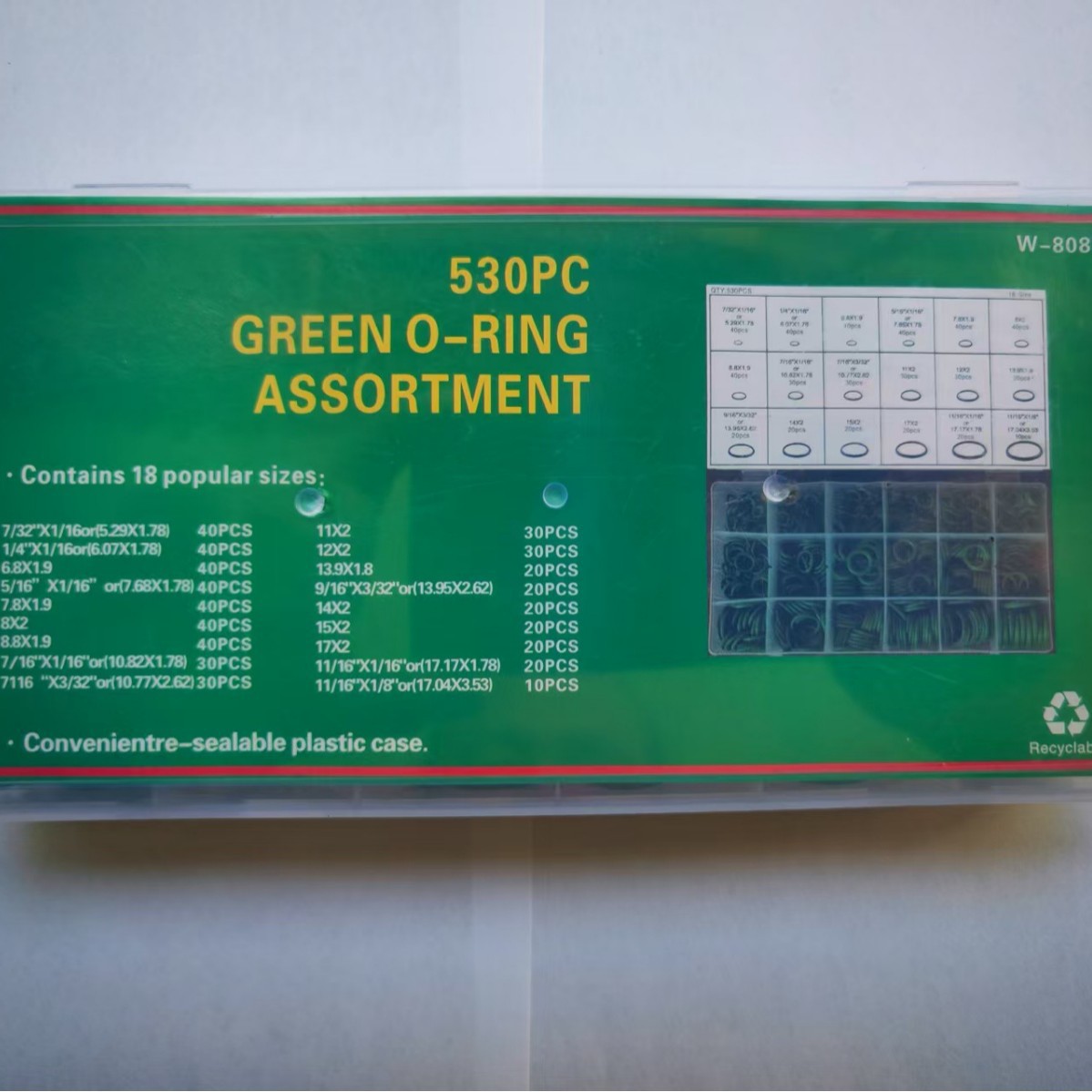 汽车空调小8格145pcs胶圈密封胶圈修理盒密封圈O型圈