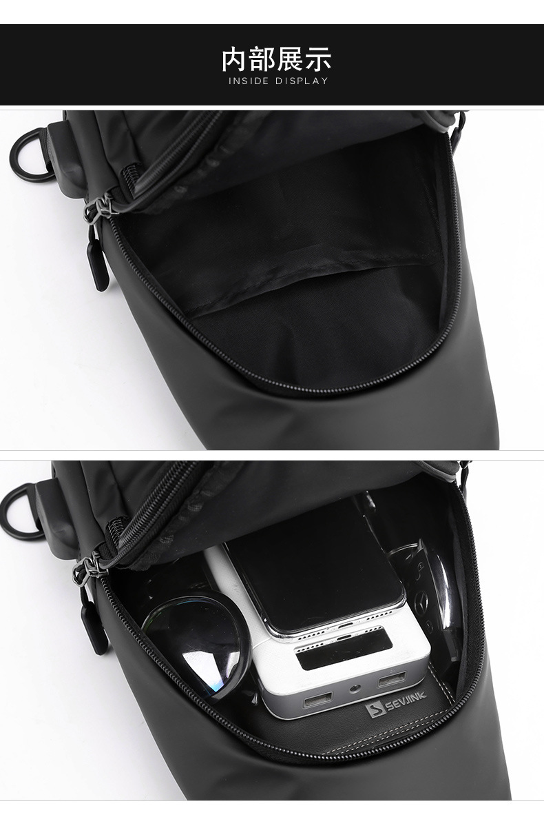New business commuting lightweight single-shoulder bag, nylon hand-held men's crossbody bag, simple and casual chest bag, one-piece consignment undefined