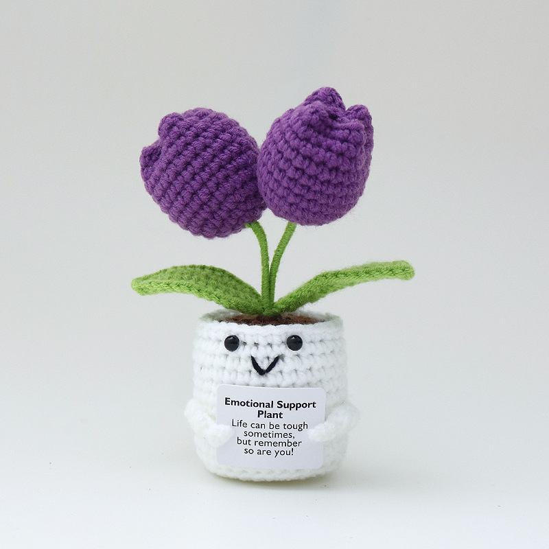 튤립 이중꽃 진한 보라색 62개의 새싹 녹색 잎 48호 68개의 표백 화분