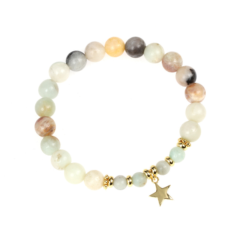 Fashion Pentagram Moon Copper Plating Artificial Gemstones Bracelets Necklace