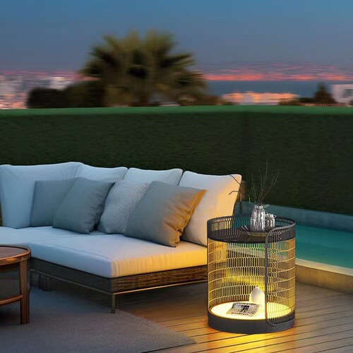 Outdoor solar villa courtyard light outdoor table lamp terrace garden lamp waterproof coffee table lamp ambiance floor lamp