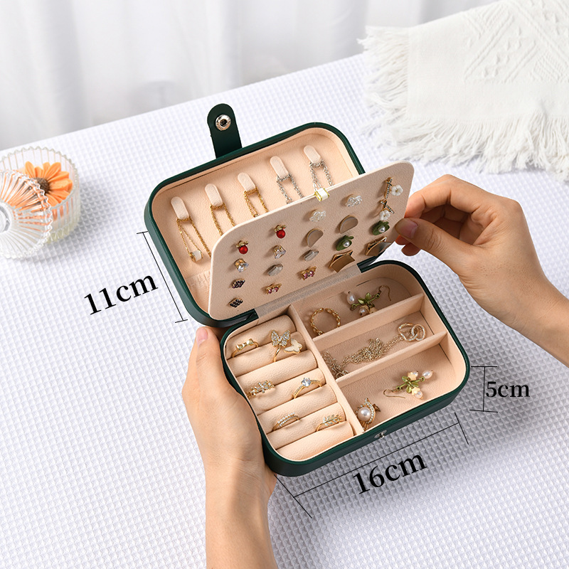 シンプルなinsクロスボーダー携帯鏡ジュエリーミニ韓国版女性ジッパーバッグネックレス指輪アクセサリー収納ケース