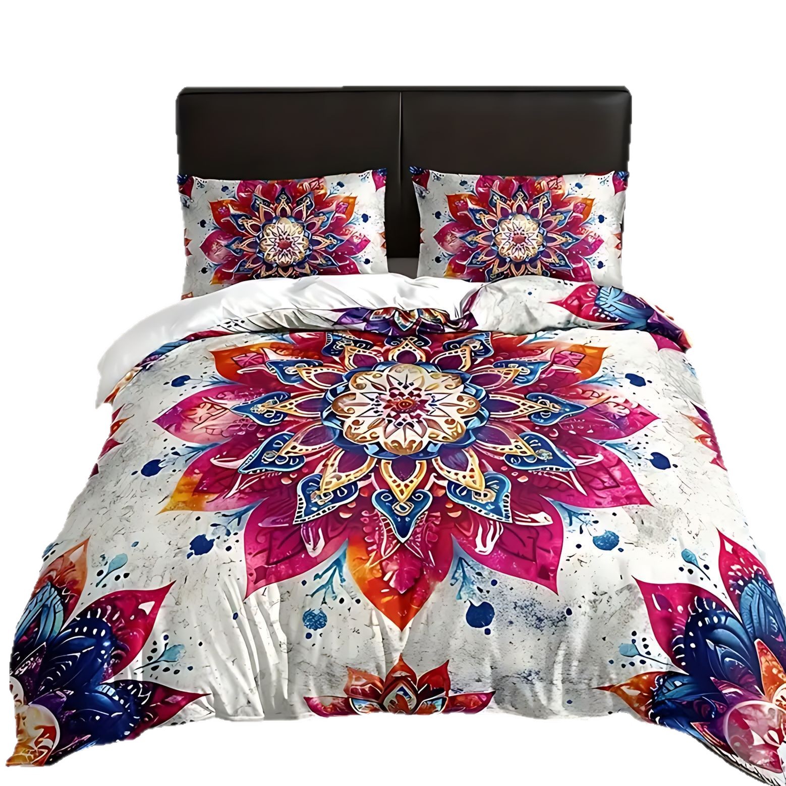 TEMU / JIT fresco y ligero lujoso tema de impresión digital de alta definición colcha de colcha de almohada set