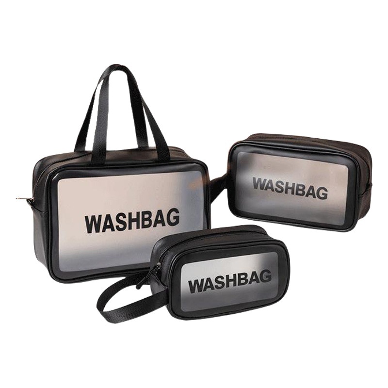 Korean Large-Capacity Satchel Pu Frosted Transparent Waterproof Thickeneded Wash Storage Dustproof Cosmetic Bag Export