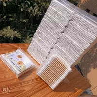100 пакетиков деревянных ватных палочек (большие ватные головки), одноразовые ватные палочки для макияжа и красоты, двусторонние ватные палочки, один юань два