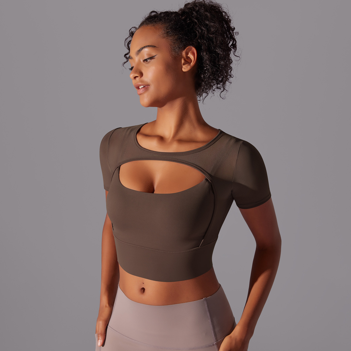 182g Weight Short Sleeve Sleeve Length Pullovers Placket Type Nylon, Spandex Fabric Type Short Top Length T-shirt Tops Type Yoga, Sports Occasion Round Neck Neckline Solid Color Pattern Women Gender Hollow Out Craft Fitness Sport Style Solid Color Nylon Spandex Round Neck Hollow Out Active Tops T-shirt 10