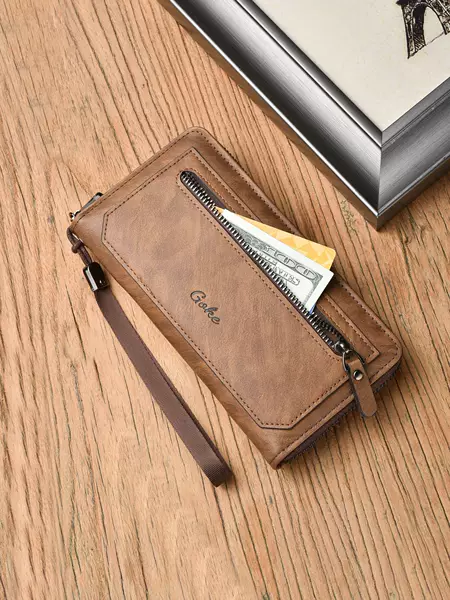 New Men's Wallet Long Large Capacity Multi-Card Zipper Bag ID Bag Multi-Function Coin Wallet