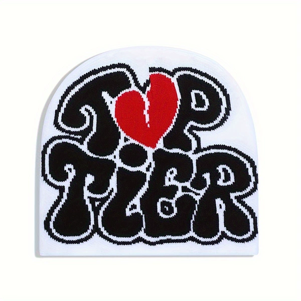 Jacquard letters TOPTIER knitted hat 196 Jacquard letters TOPTIER knitted hat - white