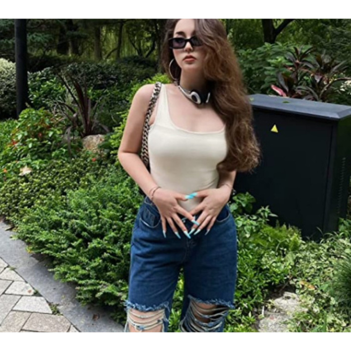 Europa y América transfronteriza comercio exterior amazon verano AliExpress mujeres U-cuello sin mangas chaleco apretado mono