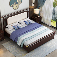 New Chinese Style Bed 1.8m Double Bed with Storage, Zitan Wedding Bed 1.5 Frame with Gas Pressure, Homestay Style Master Bed Furniture