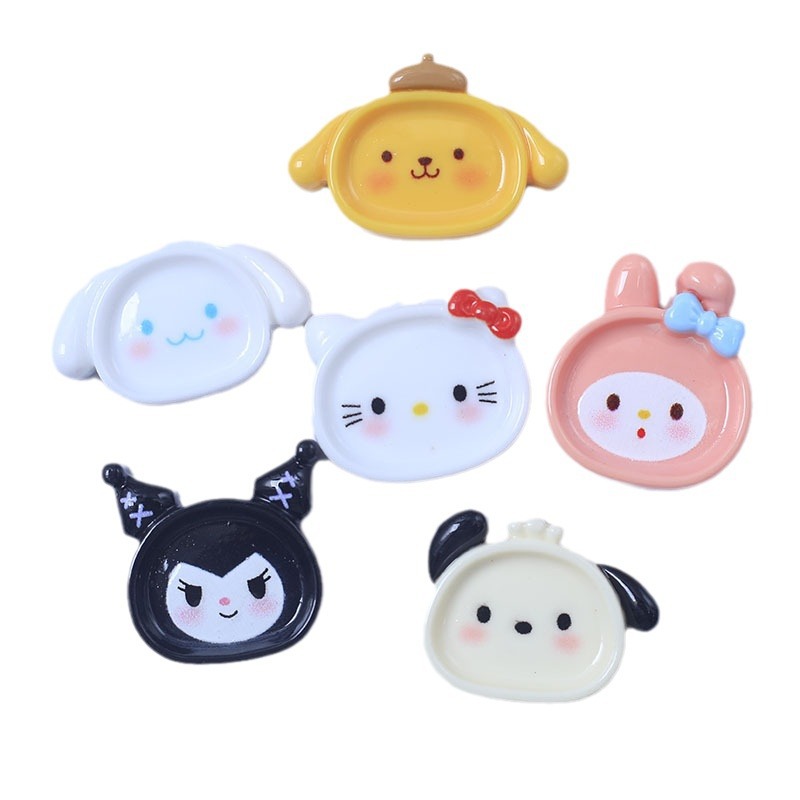 Kit de materiales para manualidades con pegamento de crema, diseño de dibujos animados con nariz pequeña, para decoración de fundas de teléfono, lazos para el pelo y zapatos