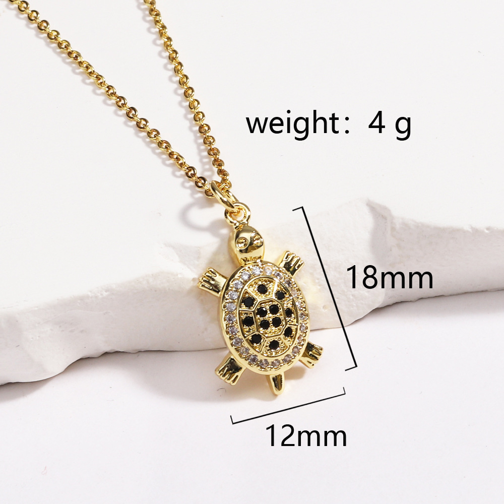 9g Weight Lobster Trigger Clasp Closure Clasp Closure Type Copper Pendant Material Pendant Necklace Classification Copper Chain Material cable chain Chain Type 1 Piece Quantity Casual, Daily Occasion Copper Material Tortoise Pattern All Seasons Season Women's Gender Plating Design Vintage Style Style Wholesale Jewelry Vintage Style Tortoise Copper Plating Cable Chain Pendant Necklace 10