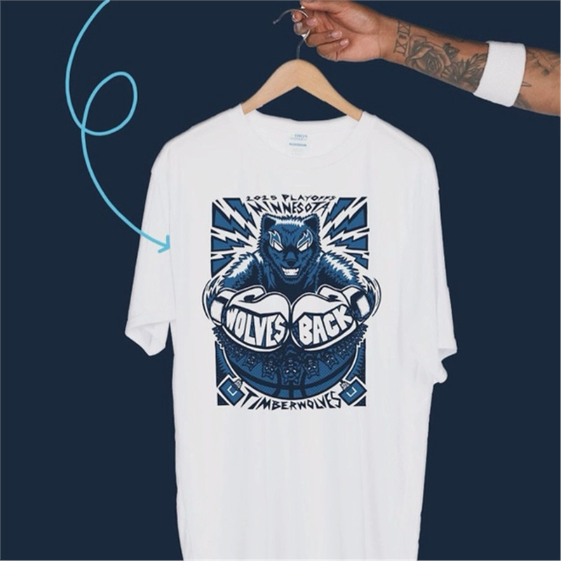 Timberwolves Playoff Home Fans Short-Sleeved Edwards No. 5 Cheering Short-Sleeved T-Shirt Cross-Border Round Neck Large