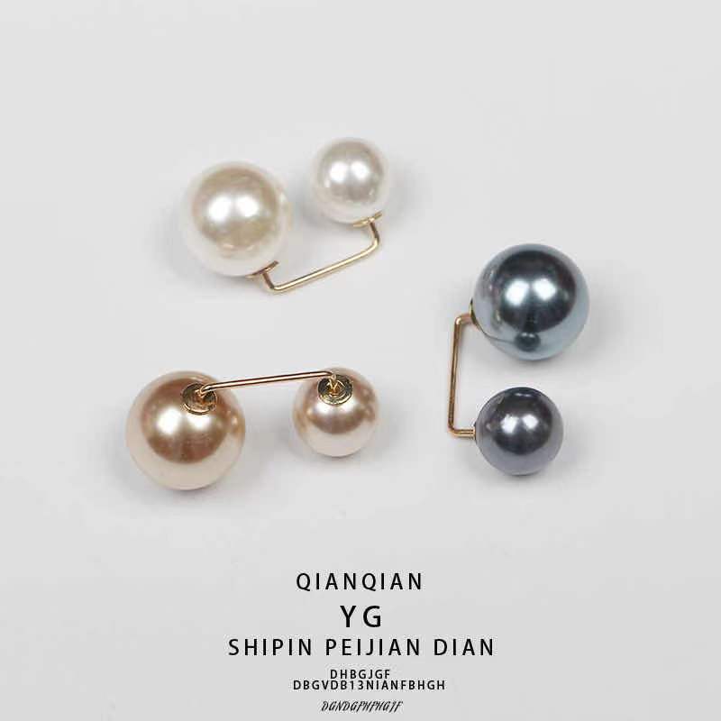 厂家直供 韩式 防走光珍珠小别针固定扣 珍珠一字插针 饰品配件