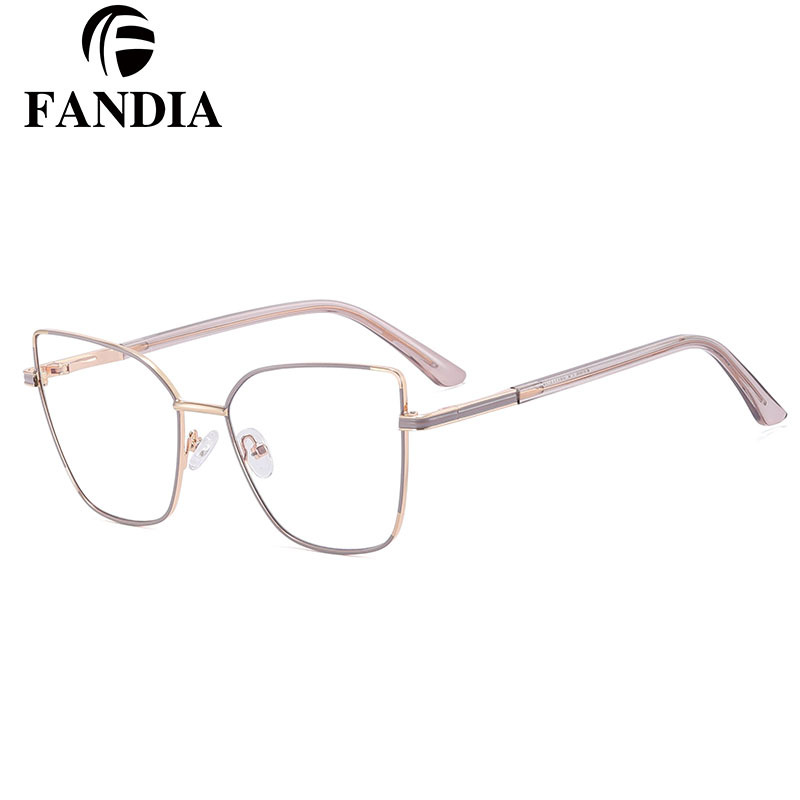 93566 nuevo espejo plano de metal anti-azul de comercio exterior, espejo óptico femenino de tendencia, fábrica de gafas al por mayor