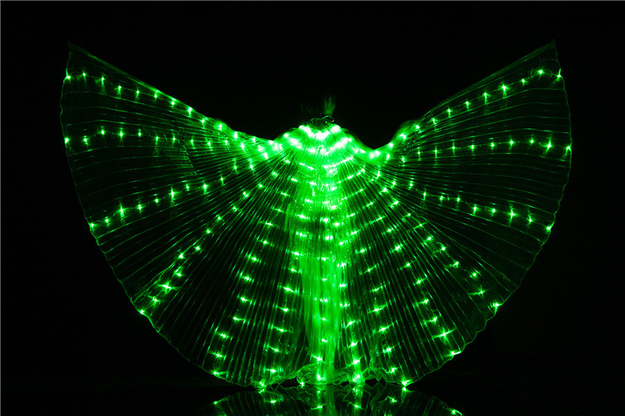 Alas luminosas LED para danza del vientre o fiestas, alas 360° con luz incorporada, ideal para espectáculos y Navidad