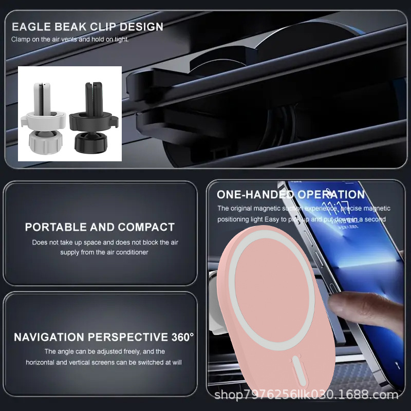 15W Magnetic Car Wireless Charger Navigation Bracket Car Wireless Charger Car Charger Magnetic Wireless Charger