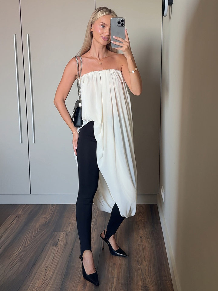 Chân váy dài xếp ly tulip xẻ tà phong cách đường phố — Trắng, màu hồng, màu xanh, màu đen chi tiết 18