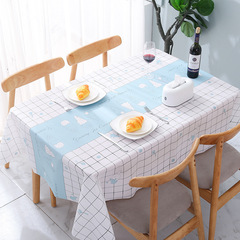 桌布布藝不沾水防油免洗北歐ins網紅長方形餐桌布茶几學生書桌墊
