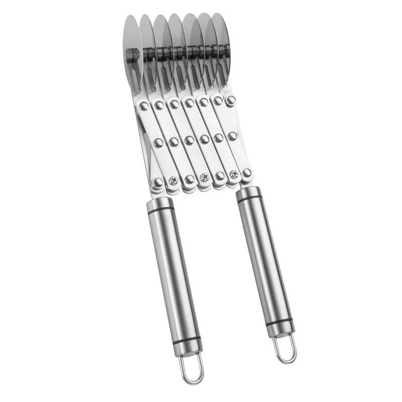 Mango de alambre negro Acero inoxidable Cuchillo de barras de masa de múltiples ruedas Cuchillo de rueda de pizza Cuchillo de merengue danés Cuchillo de cocina