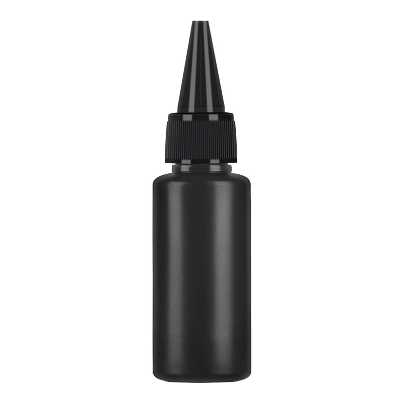 Botella de extrusión Botella de punta puntiaguda negra de HDPE Botella pequeña vacía Loción Botella subenvasada Botella de goteo Botella de pigmento Botella de poción