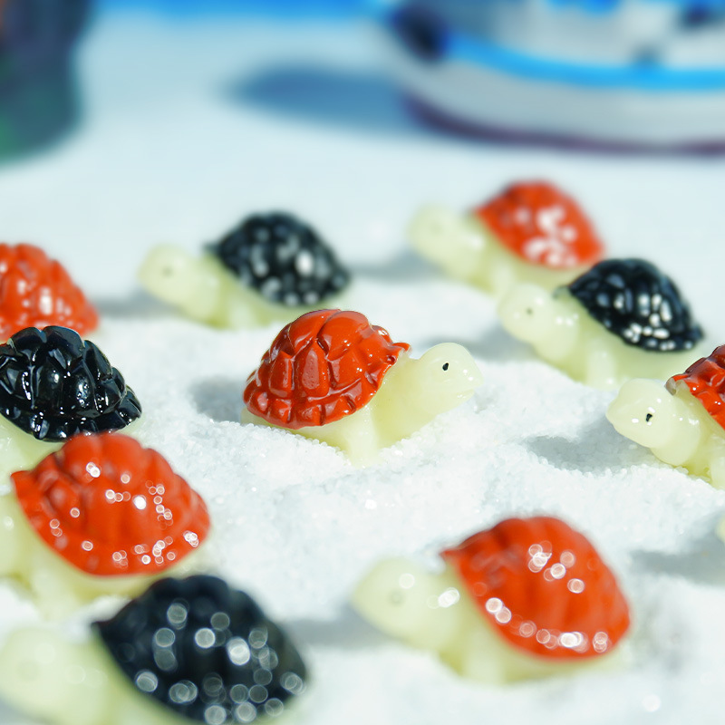 Adornos de tortuga pequeña, resina de micropaisaje de musgo, adornos pequeños, materiales de artesanía de bricolaje de tres colores, accesorios al por mayor