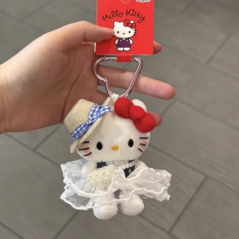 可爱kitty头套钥匙扣新款挂件书包挂饰毛绒包包礼物公仔玩偶|undefined