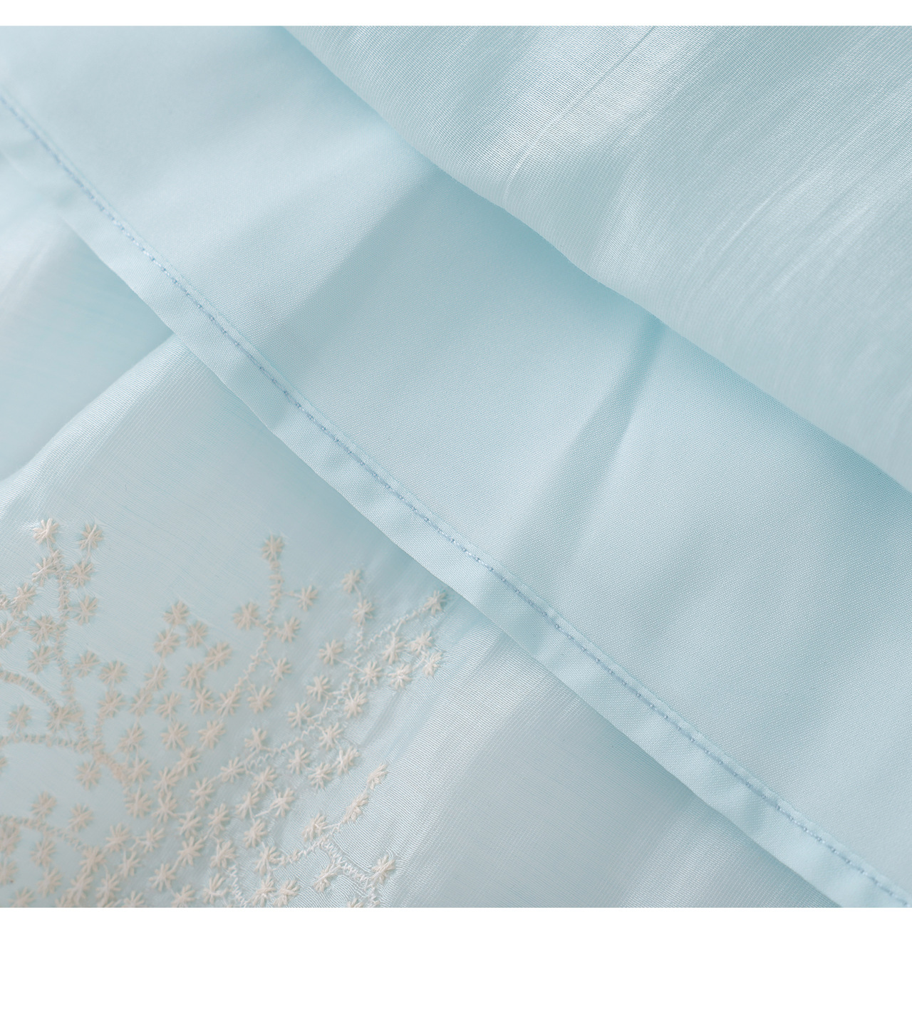 Đầm maxi nữ thắt eo tay phồng nhẹ dáng suông — xanh lam chi tiết 23