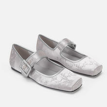 浅口平底玛丽珍女鞋2024春季新款法式方头休闲单鞋一字带芭蕾舞鞋