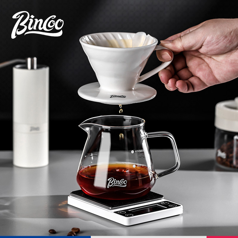Bincoo hervidor de café de mano conjunto de utensilios de café filtro de café para compartir hervidor de café molino de mano taza de filtro V60