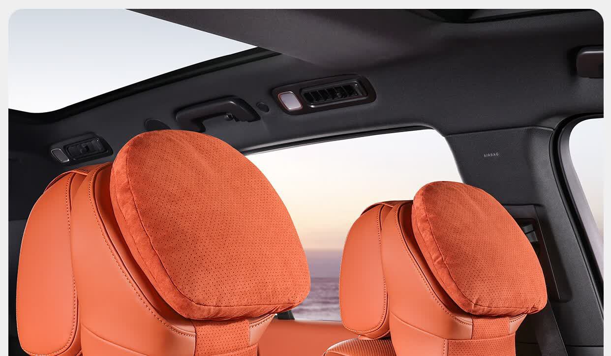 Car Headrest and Neck Pillow, Universal for All Seasons, Ventilated, Non-Slip, Wear-Resistant, Suede Memory Foam Neck Pillow, Car Cushion