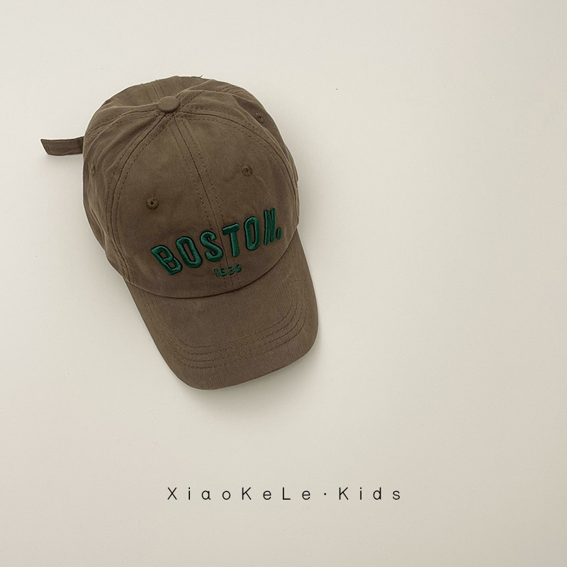 ins sombrero para niños bordado coreano sombrero de béisbol primavera y otoño 2 años de niño sombrero de lengua de pato niñas estilo extranjero moda versátil