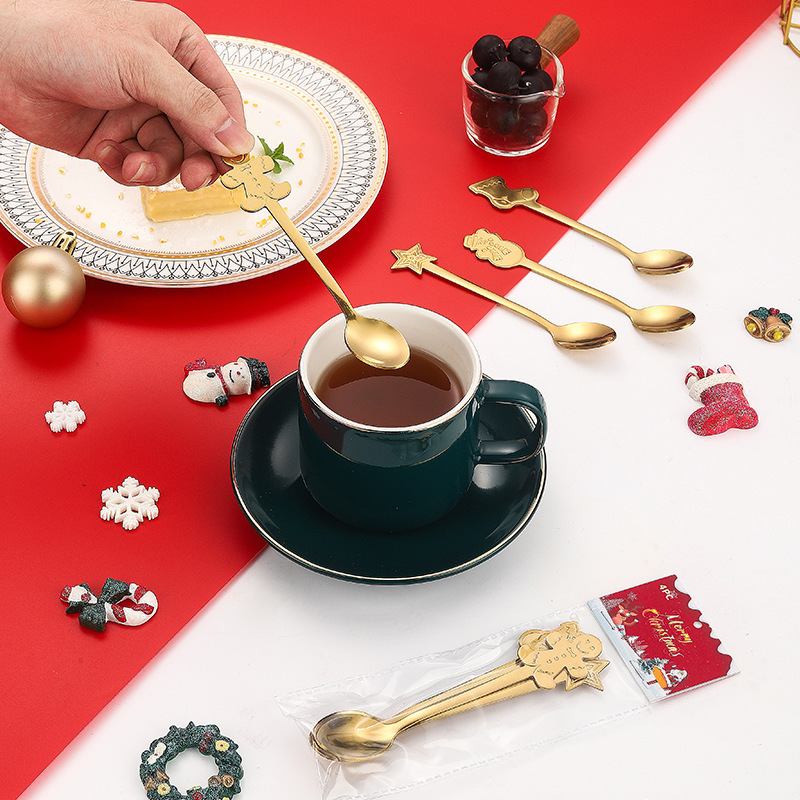 クロスボーダーステンレス食器クリスマスコーヒースプーン高颜値ins攪拌スプーンかわいいデザートスプーンクリエイティブお土産|undefined
