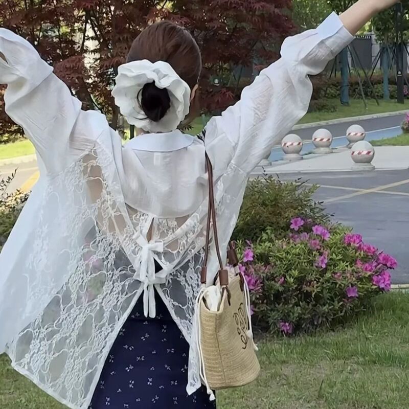 Lace Hollow-Out Sun-Protective 2026 Shirt Long-Sleeve New Summer Design Loose Jacket Patchwork Top Cross-Border