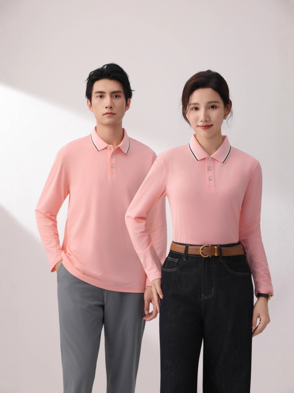 长袖polo衫工作服定制印logo广告文化衫T恤订做刺绣厂服工衣翻领|undefined