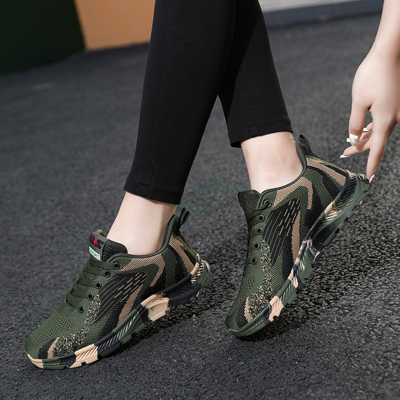 Autumn camouflage trend lightweight sneakers for men and women for…