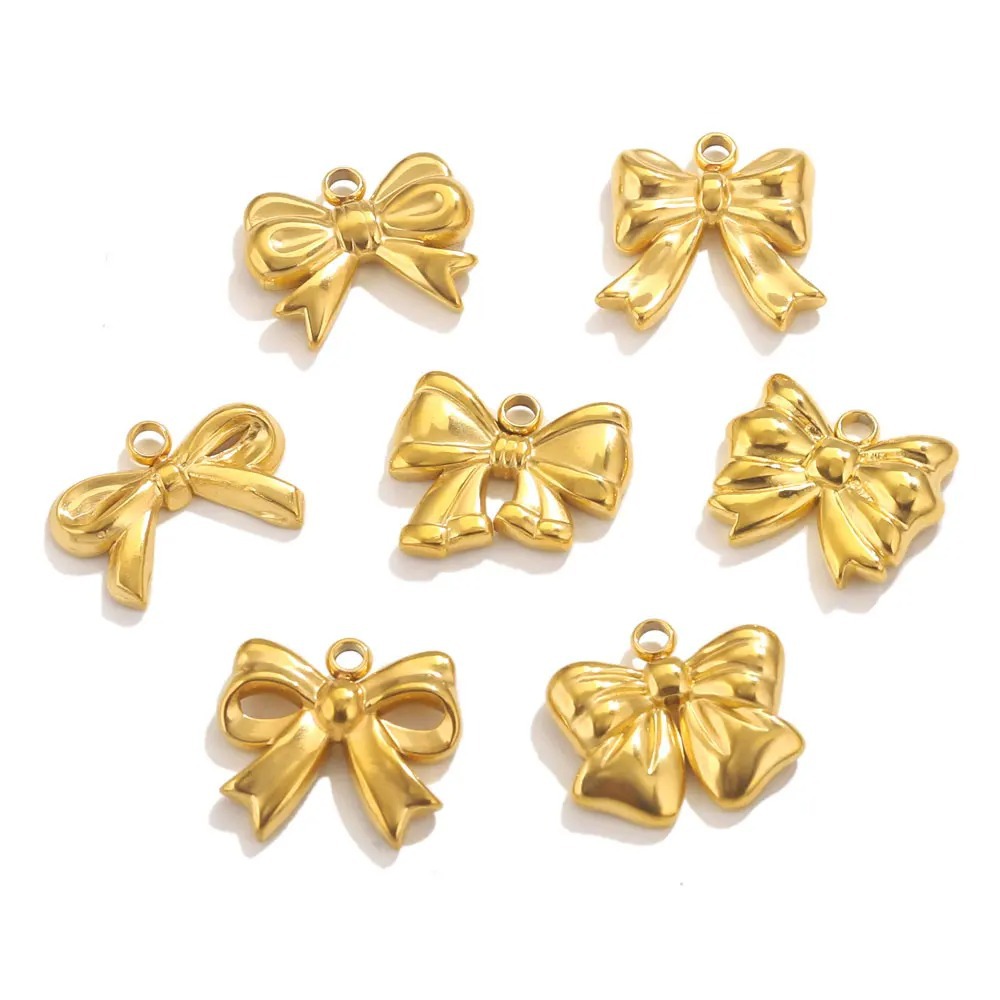 Colgante de lazo de acero inoxidable, accesorios de joyería de bricolaje, pendientes, collares, accesorios de joyería, colgantes decorativos al por mayor