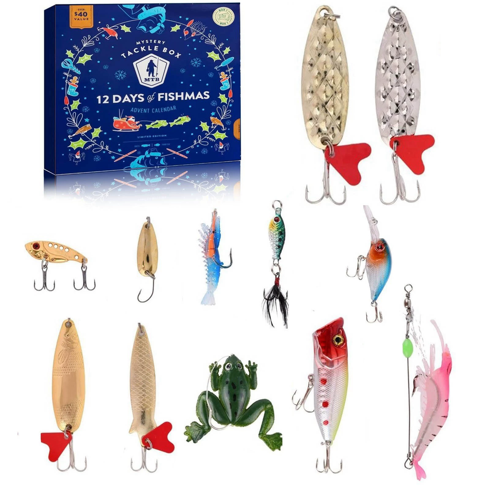 Трансграничный новый Fishing Tackle Advent Calendar Creative Innovative Fishing Gift Box