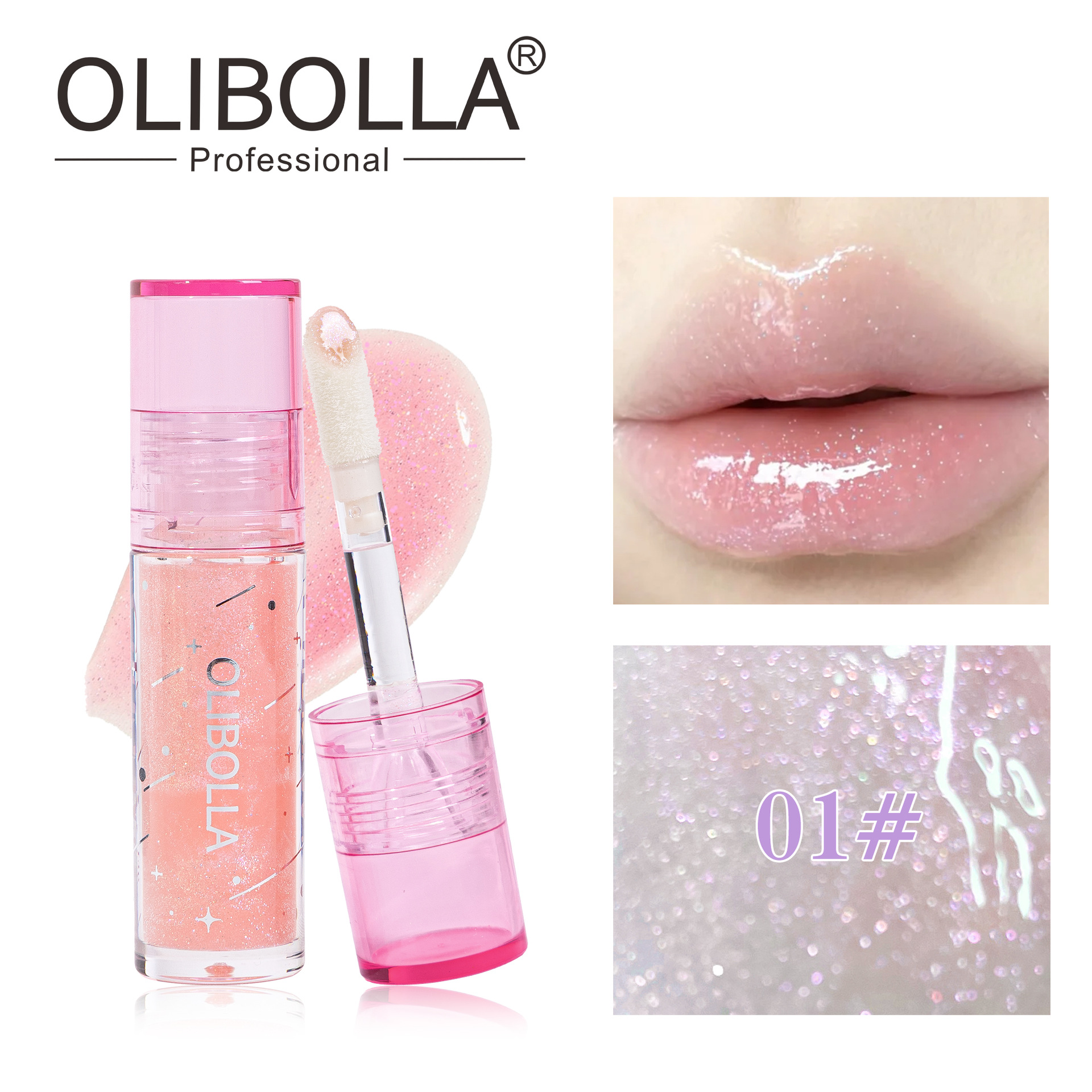 OLIBOLLA agua brillante brillo multicolor esmalte labial sin taza humectante espejo labial brillo labial al por mayor lápiz labial